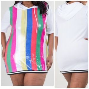 Stripped Hooded Dress